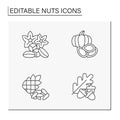 Nuts line icons set Royalty Free Stock Photo