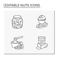 Nuts line icons set