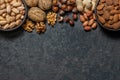 Nuts mix dried fruits, different kind of nut Royalty Free Stock Photo