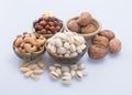nuts. mixed nuts on the background Royalty Free Stock Photo