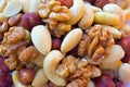 Nuts mixture hazelnut almonds walnuts cashew Royalty Free Stock Photo