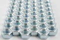Nuts in an organized array pattern