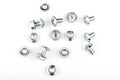nuts with a press washer on a white background. M6 screws Royalty Free Stock Photo