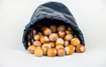 Nuts in a sack Royalty Free Stock Photo