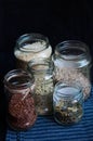 Nuts and seeds in jars