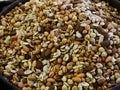 The nuts sold in sacks. kernels, almonds, peanuts, chickpeas, nuts and other crusted cookies