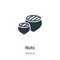 Nuts vector icon on white background. Flat vector nuts icon symbol sign from modern general collection for mobile concept and web Royalty Free Stock Photo