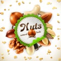 Nuts vector label