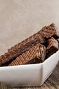 Nutty bars chocolate,bowl Royalty Free Stock Photo