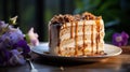 Nutty caramel ice cream cake: Layers of velvety caramel ice cream, studded with crunchy nuts