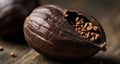 Nutty delight - A close-up of a cracked hazelnut revealing its rich kernel Royalty Free Stock Photo