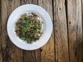 Nutty Fusilli with chicken, vegetables and pesto sauce