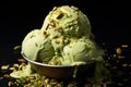 Nutty Pistachio ice cream. Generate Ai