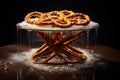 Nutty Soft baked pretzel with salt. Generate ai