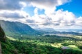 Nuuanu Pali Lookout on a beautiful sunny day Royalty Free Stock Photo