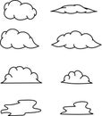 Clouds Vectors Different Types Royalty Free Stock Photo