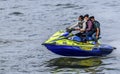 Nuwara Eliya, Sri Lanka - 02 16 2022: Boys enjoying jet ski ride sessions at Gregory Park, Nuwara Eliya