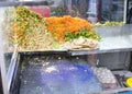 Nuwara Eliya, Sri Lanka: Traditional fast food stall selling flat bread and vegetables