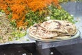 Nuwara Eliya, Sri Lanka: Traditional fast food stall selling flat bread and vegetables