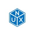 NUX letter logo design on black background. NUX creative initials letter logo concept. NUX letter design