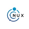 NUX letter technology logo design on white background. NUX creative initials letter IT logo concept. NUX letter design
