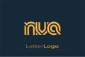 NVA Creative Unique Modern Letter Logo Design. Elegant Monogram Logo Design with Decorative Elements and Typography Royalty Free Stock Photo