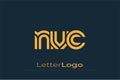 NVC Creative Unique Modern Letter Logo Design. Elegant Monogram Logo Design with Decorative Elements and Typography Royalty Free Stock Photo