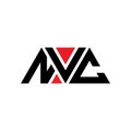 NVC triangle letter logo design with triangle shape. NVC triangle logo design monogram. NVC triangle vector logo template with red Royalty Free Stock Photo