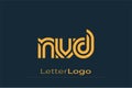 NVD Creative Unique Modern Letter Logo Design. Elegant Monogram Logo Design with Decorative Elements and Typography Royalty Free Stock Photo