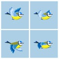 Flying Blue Tit animation sprite sheet