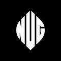 NVG circle letter logo design with circle and ellipse shape. NVG ellipse letters with typographic style. The three initials form a Royalty Free Stock Photo