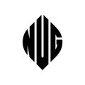 NVG circle letter logo design with circle and ellipse shape. NVG ellipse letters with typographic style. The three initials form a Royalty Free Stock Photo