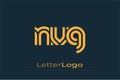 NVG Creative Unique Modern Letter Logo Design. Elegant Monogram Logo Design with Decorative Elements and Typography Royalty Free Stock Photo