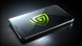 Nvidia Logo Embedded in a Transparent Smartphone Screen generative AI