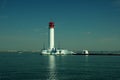 View of the lighthouse at the sea terminal.