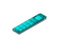 NVME Express M.2 memory realistic 3d isometric illustration, random access memory