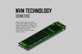 NVME Express M.2 memory realistic 3d isometric illustration, random access memory