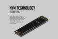 NVME Express M.2 memory realistic 3d isometric illustration, random access memory