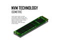 NVME Express M.2 memory realistic 3d isometric illustration, random access memory