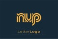 NVP Creative Unique Modern Letter Logo Design. Elegant Monogram Logo Design with Decorative Elements and Typography Royalty Free Stock Photo