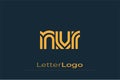 NVR Creative Unique Modern Letter Logo Design. Elegant Monogram Logo Design with Decorative Elements and Typography Royalty Free Stock Photo