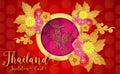 Thailand ancient Luxury concept.Thai traditional style.vector illustration for Travel in Thailand.