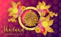 Thailand ancient Luxury concept.Thai traditional style.vector illustration for Travel in Thailand.