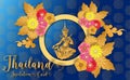 Thailand ancient Luxury concept.Thai traditional style.vector illustration for Travel in Thailand.