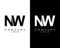 NW, WN initial letter logotype company logo modern design vector Royalty Free Stock Photo