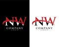 NW, WN letters company logo design swoosh design vector