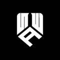 NWA abstract monogram shield logo design on white background. Royalty Free Stock Photo