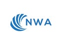 NWA letter logo design on white background. NWA creative circle letter logo concept. NWA letter design.NWA letter logo design on