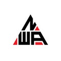 NWA triangle letter logo design with triangle shape. NWA triangle logo design monogram. NWA triangle vector logo template with red