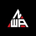 NWA triangle letter logo design with triangle shape. NWA triangle logo design monogram. NWA triangle vector logo template with red
